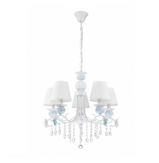 Lampara colgante color blanco y azul 5 brazos BEAR LP459-5